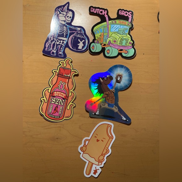 Lot of 5 Rare Hard to find Arizona Dutch Bros Christmas, Halloween stickers - Picture 2 of 4